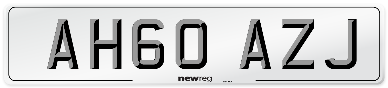 AH60 AZJ Number Plate from New Reg